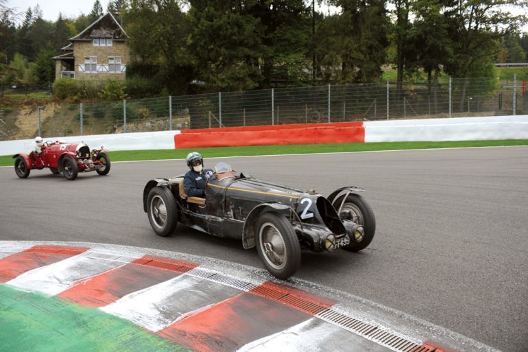 Hubert Fabri at the wheel of the ex-King Leopold Bugatti Type 59.