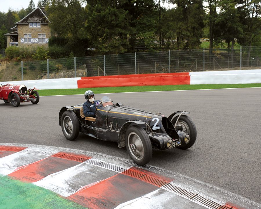 Hubert Fabri at the wheel of the ex-King Leopold Bugatti Type 59.