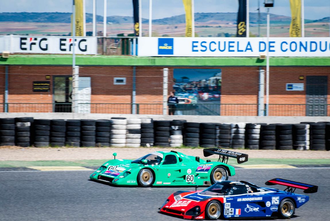 Two Spice prototypes battling for position at the Jarama Classic