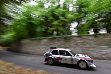 Valentino Rossi pilots the Lancia Delta S4 at Goodwood Festival of Speed 2015