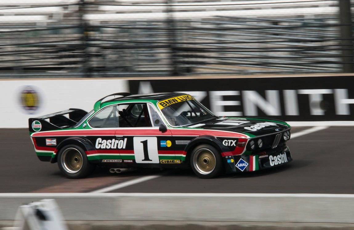 Steve Walker - 1973 BMW CSL crosses the Bricks first winning his group. DennisGray