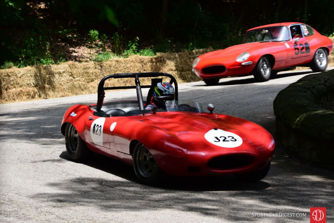 Spencer Patterson 1967 XKE leads his sister Kelsey in a 1964 XKE. Michael Casey-DiPleco