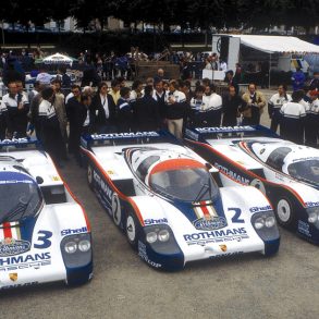 1982 Porsche team at Le mans. 
Photo: Porsche-Werkfoto