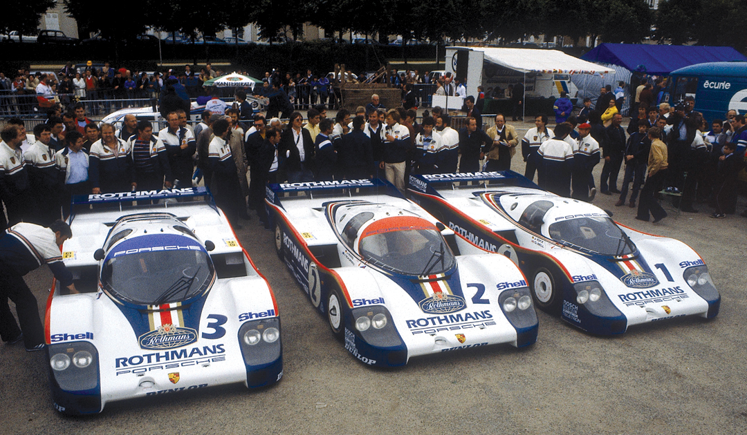 1982 Porsche team at Le mans. 
Photo: Porsche-Werkfoto