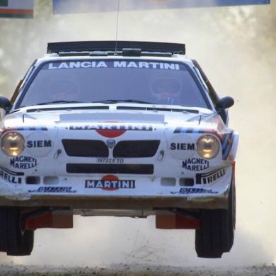 Miki Biasion in the Group B Lancia Delta S4 in 1986