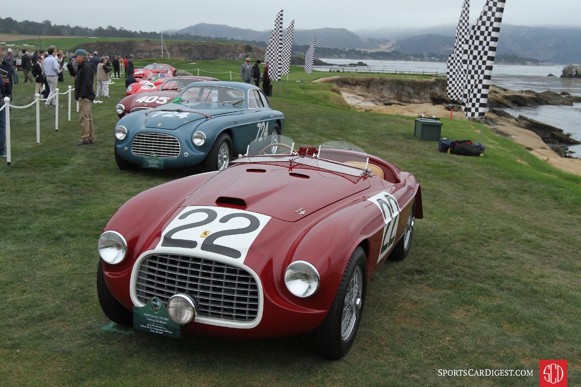 1949 Ferrari 166 MM Touring Barchetta chassis 0008M won the 1949 Mille Miglia with Clemente Biondetti and Ettore Salani at the wheel; after that race Ferrari sold the car to Peter Mitchell-Thomson, the 2nd Baron Selsdon, and in June 1949, his Lordship and co-driver Luigi Chinetti scored the first of Ferrari's nine wins at Le Mans