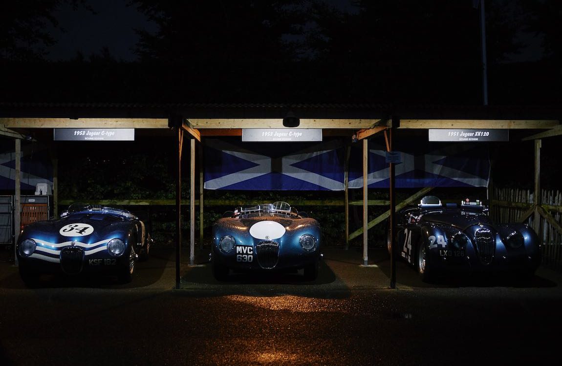 Night time for the Ecurie Ecosse paddock