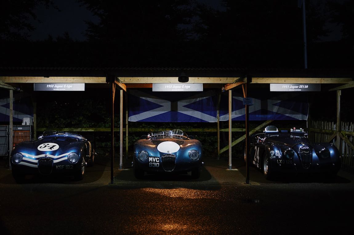 Night time for the Ecurie Ecosse paddock