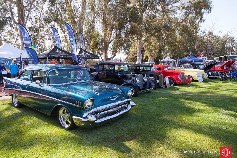 Several unique hot rods on display