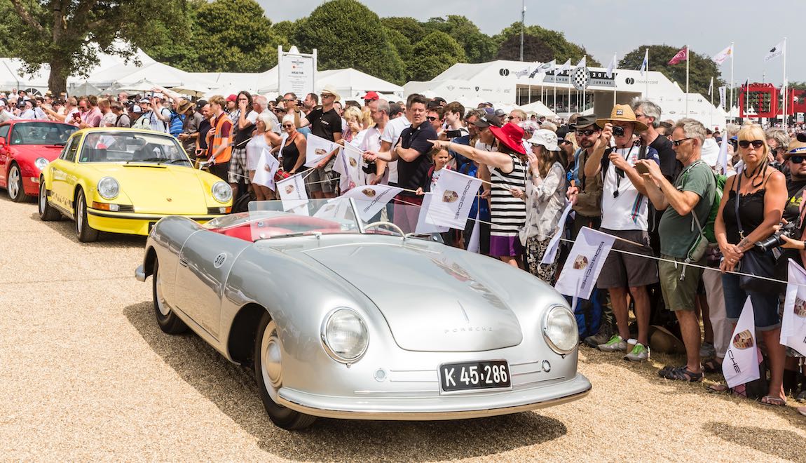 70 years of Porsche sports cars celebrated at Goodwood Festival of Speed led by the 356 "No. 1" Roadster (1948) Markus Leser
