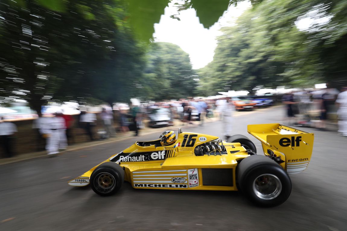 Michel Leclere driving Alpine-Renault A442B - Goodwood Festival of Speed 2018