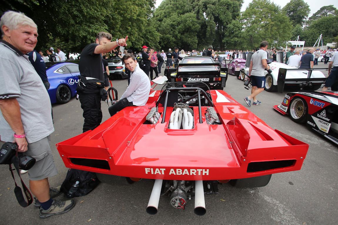 Rob Hall and Andrew Willis driving Abarth 3000 V8 Prototype Vergaser - Goodwood Festival of Speed 2018