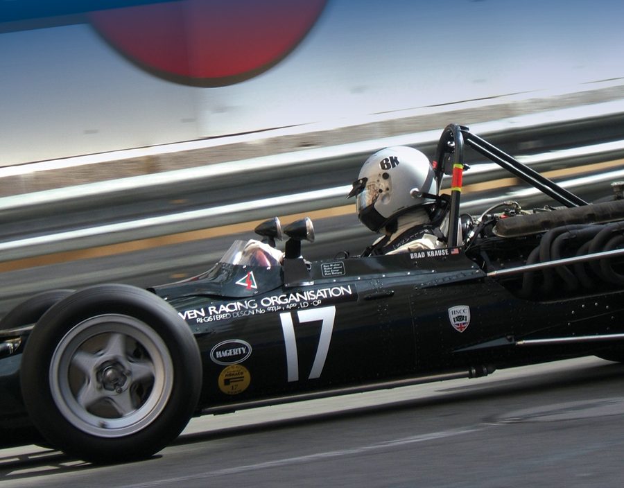 Brad Krause in his 1968 BRM P126 at Monaco 2006. 
Photo: Keith Booker