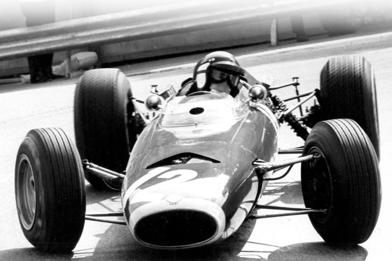 Jackie Stewart in the BRM at Monaco GP, 1966.Photo: BDRC Archive