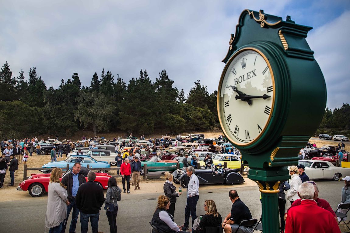 Signage and ambiance at the Pebble Beach Tour d'Elegance presented by Rolex Tom O'Neal