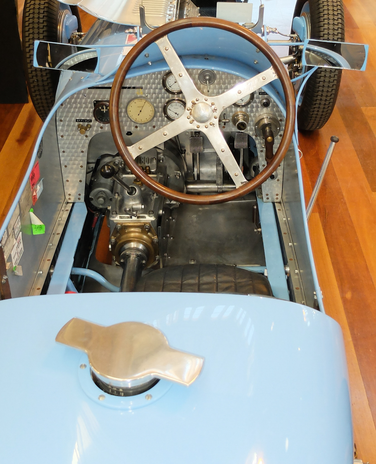 No creature comforts in the cockpit of this 1926 Talbot 700 Grand Prix racer.