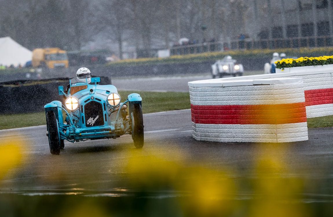 1933 Alfa Romeo 8C 2300 Monza at the snowy Goodwood Members Meeting (photo: Julien Mahiels)