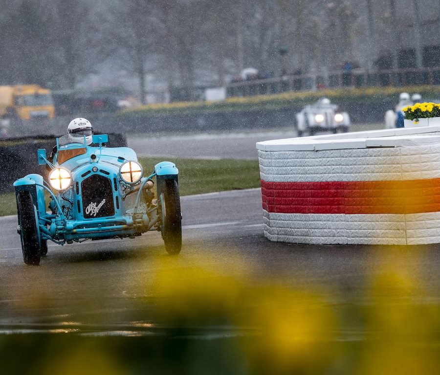 1933 Alfa Romeo 8C 2300 Monza at the snowy Goodwood Members Meeting (photo: Julien Mahiels)