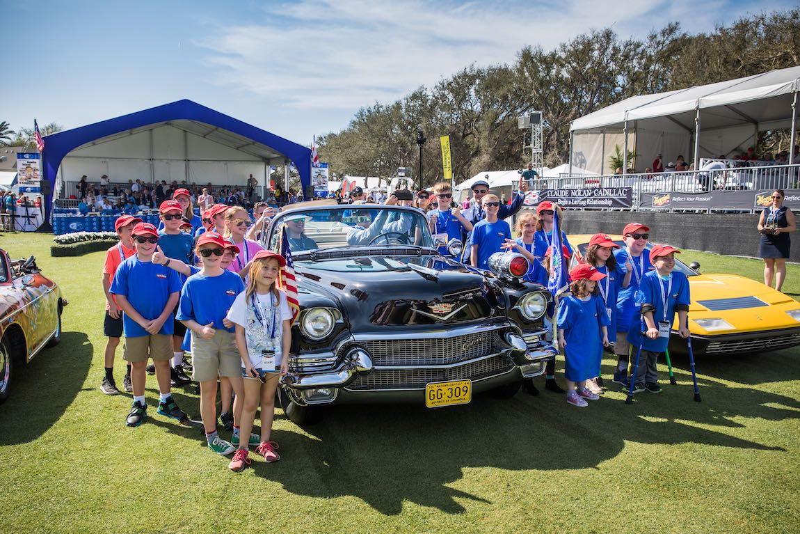 Hagerty youth judges with the Cars of the Rock Stars class, Amelia Island Concours 2019 Deremer Studios LLC