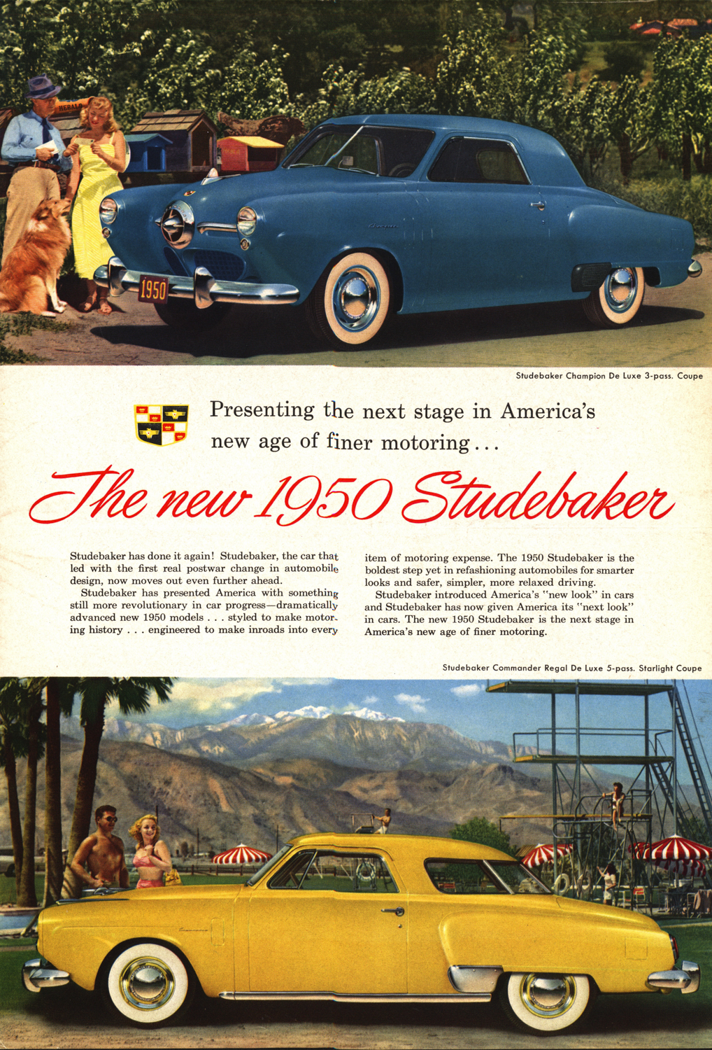 1950 Studebaker "Bullet Nose" line of cars brochure