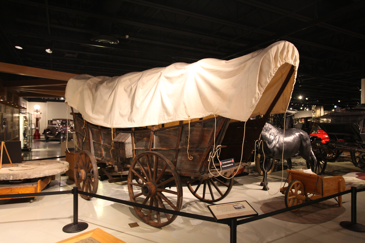 The restored wagon in which John Studebaker moved his family to Ohio in 1835. 