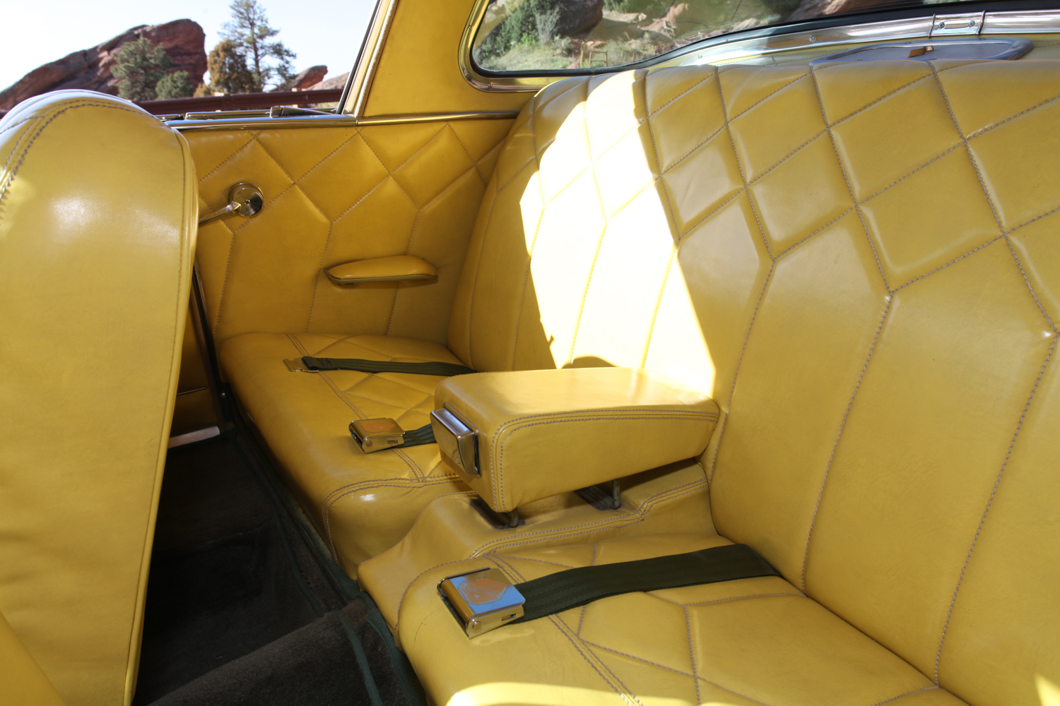 Seats were diamond-quilted top-grain leather.