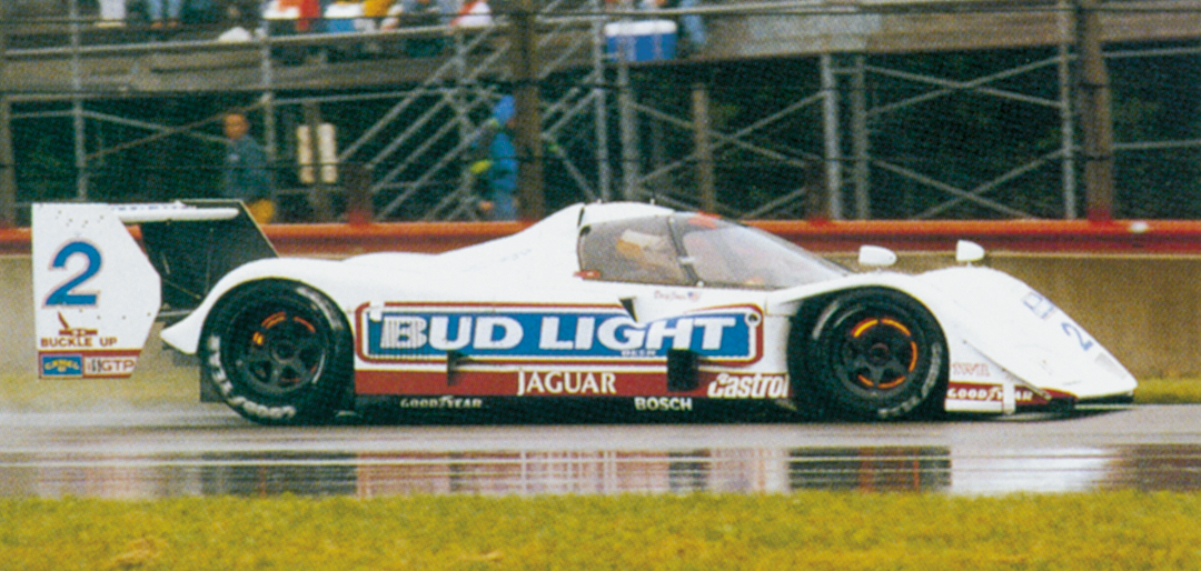 The Jaguar XJR-14 makes its race debut in the IMSA race at Miami (1992).