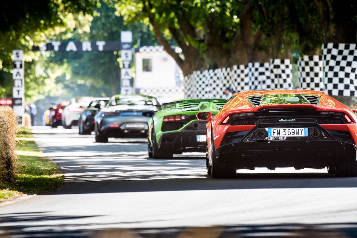 Lamborghinis head back down the start (photo: Jayson Fong) Jayson Fong - Form&Function Int'