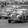 John Rhodes, Cooper Car Company Mini Cooper S and Steve Neal, Equipe Arden Mini Cooper S, British Grand Prix, 1967 Mike Hayward