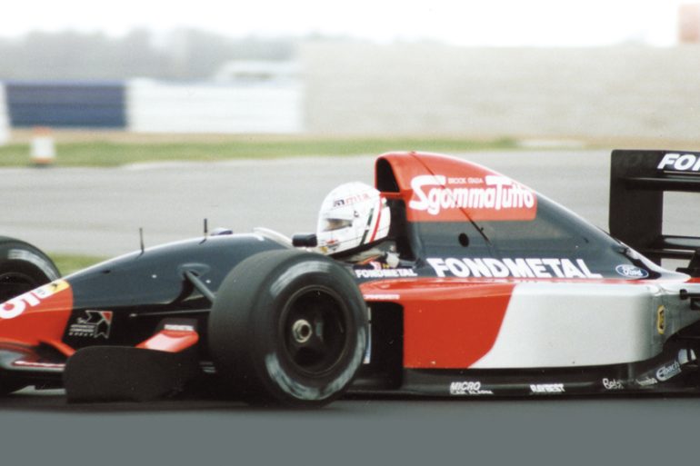 Gabriele Tarquini tests the AGS at Silverstone in 1991.Photo: Peter Collins