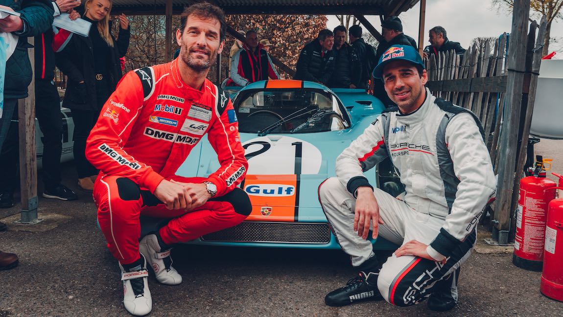 Mark Webber, Neel Jani, l-r, 917 KH, 77th Goodwood Members Meeting, Great Britain, 2019, Porsche AG