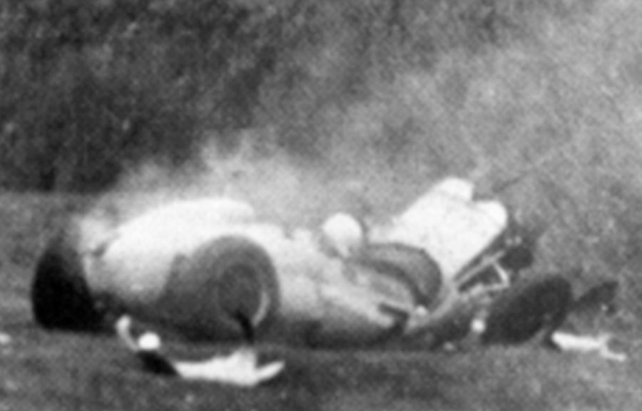 Stirling Moss has a career ending crash at Goodwood (1962).