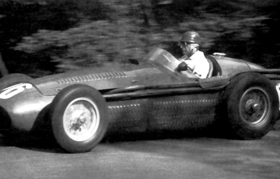Juan Manuel Fangion scores the first win for the Maserati 250 F (1954).