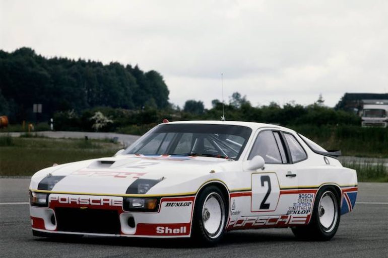 The #2 Porsche 924 Carrera GT race car prior to the 1980 Le Mans 24 Hours