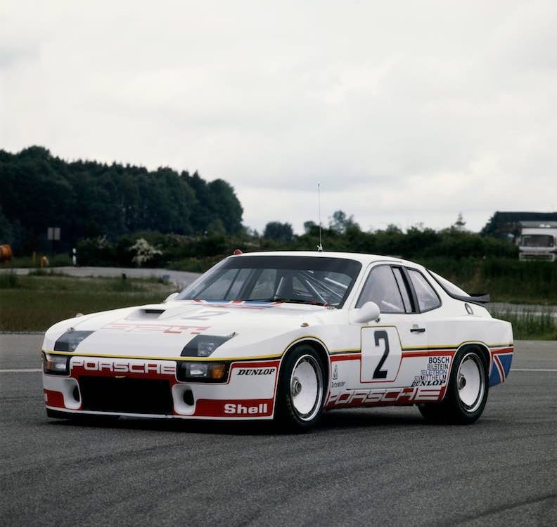 The #2 Porsche 924 Carrera GT race car prior to the 1980 Le Mans 24 Hours