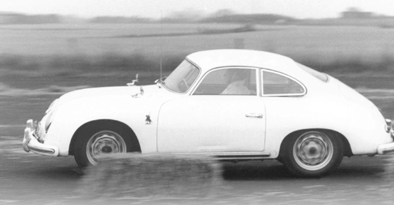Jim Clark drives a Porsche 356A in his first race outside of Britain (1958).