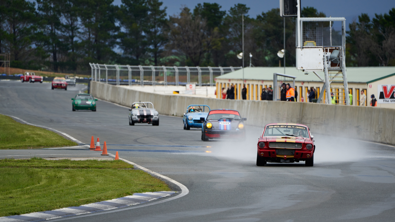 The Shelby GT350 of Terry Lawlor leading the GroupS pack. Seth Reinhardt Photo. Seth Reinhardt