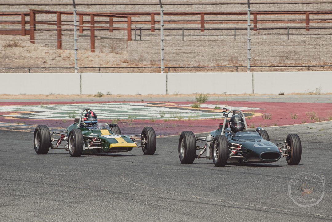 George Jewett takes the lead out of Turn 7 in a 1969 Merlyn Mk11 Formula Ford Kristina Cilia