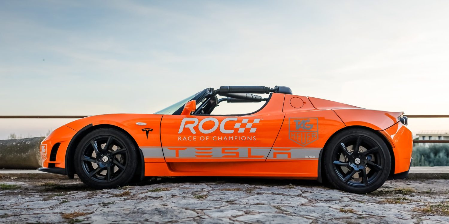 Ex-Race of Champions, driven by Michael Schumacher,2010 Tesla Roadster 1