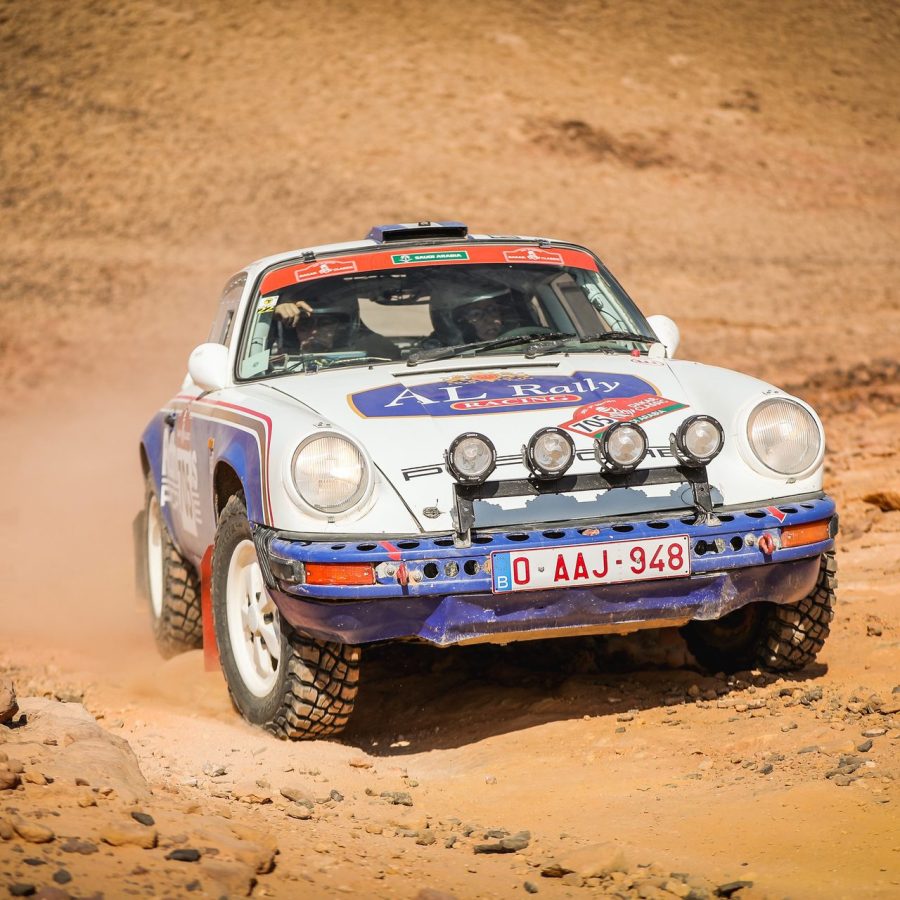 1982 Porsche 911SC in desert during Dakar Classic