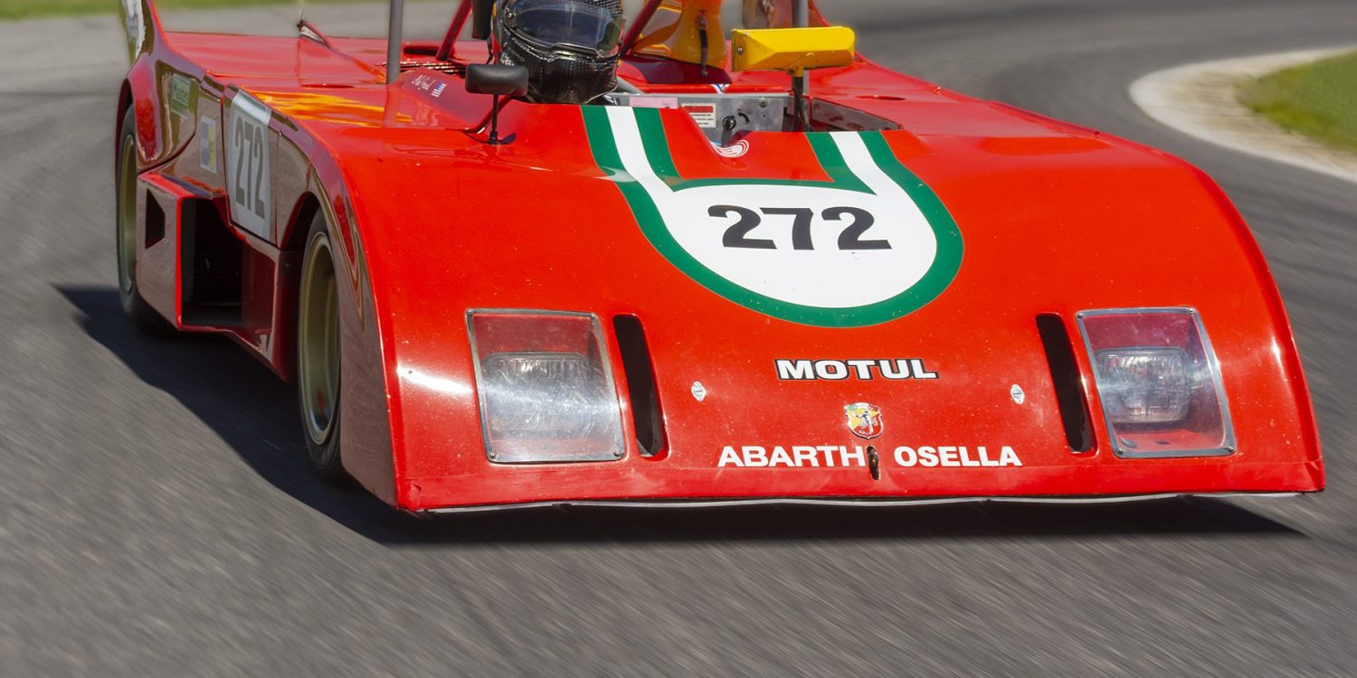 Red #272 Abarth Osella PA1 on race track