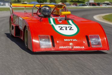 Red #272 Abarth Osella PA1 on race track