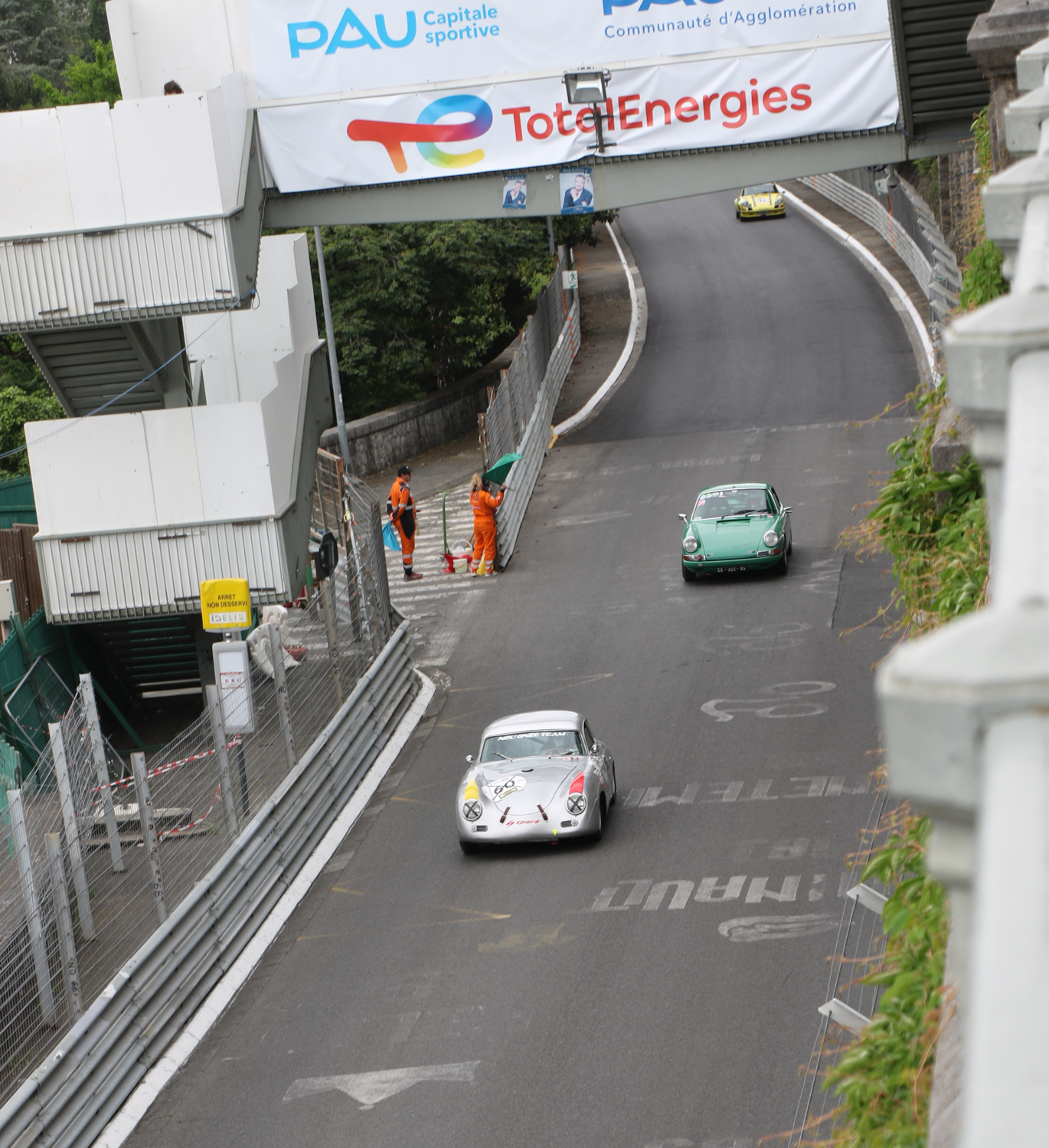 PORSCHES 356 & 911 STREAM UP THE HILL TOWARDS THE SECOND HAIRPIN. Picasa