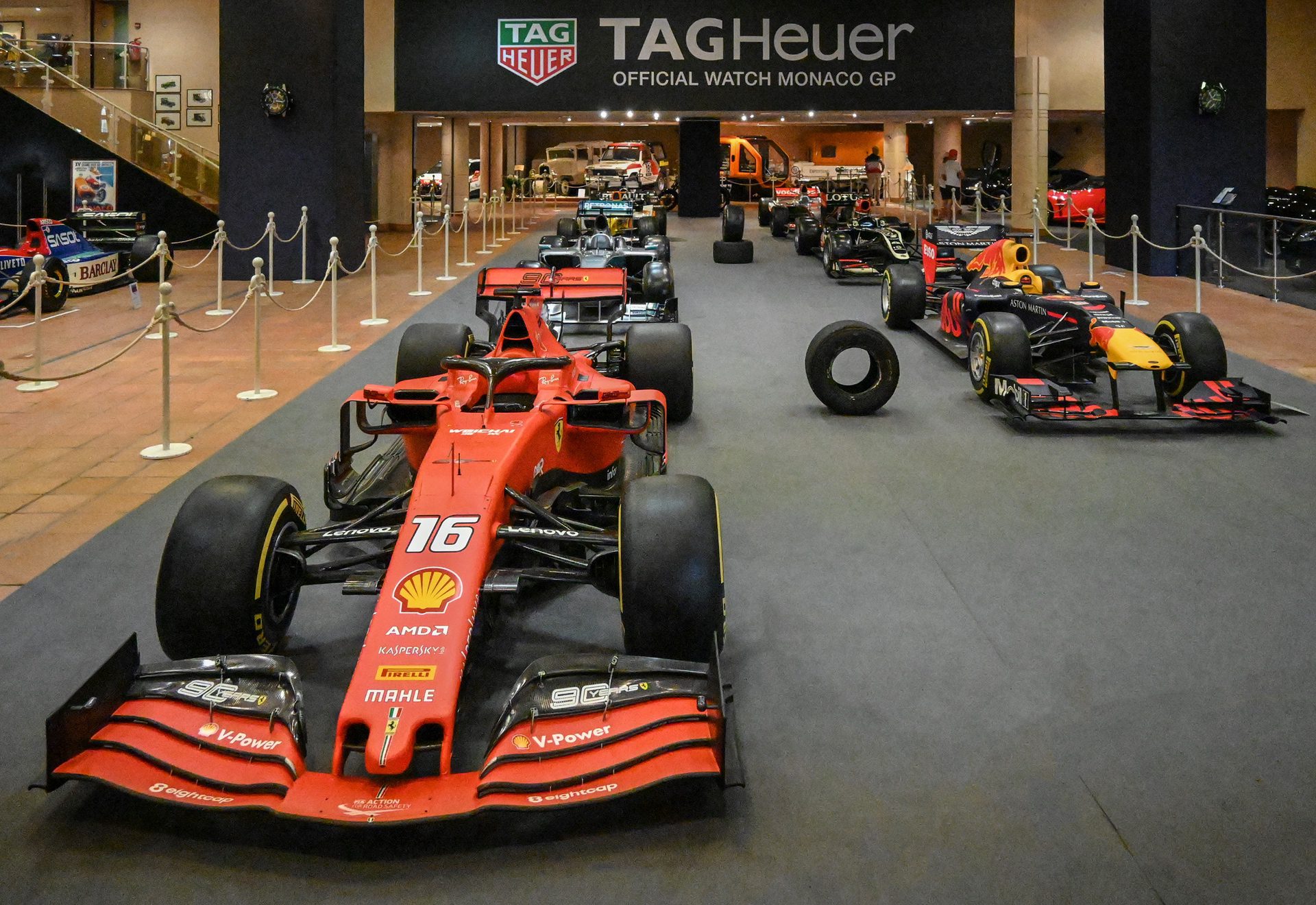 Race cars on display in Prince of Monaco's Royal Auto Collection