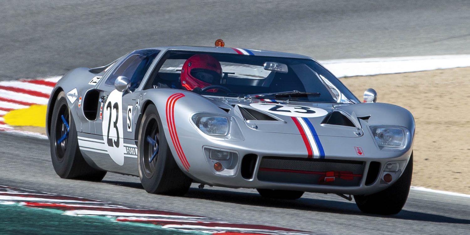 The 1965 Ford GT40 of Robert Kauffman exits turn 6.  Photo © 2022 Rex McAfee REXMCAFEE@GMAIL.COM 714-390-8886