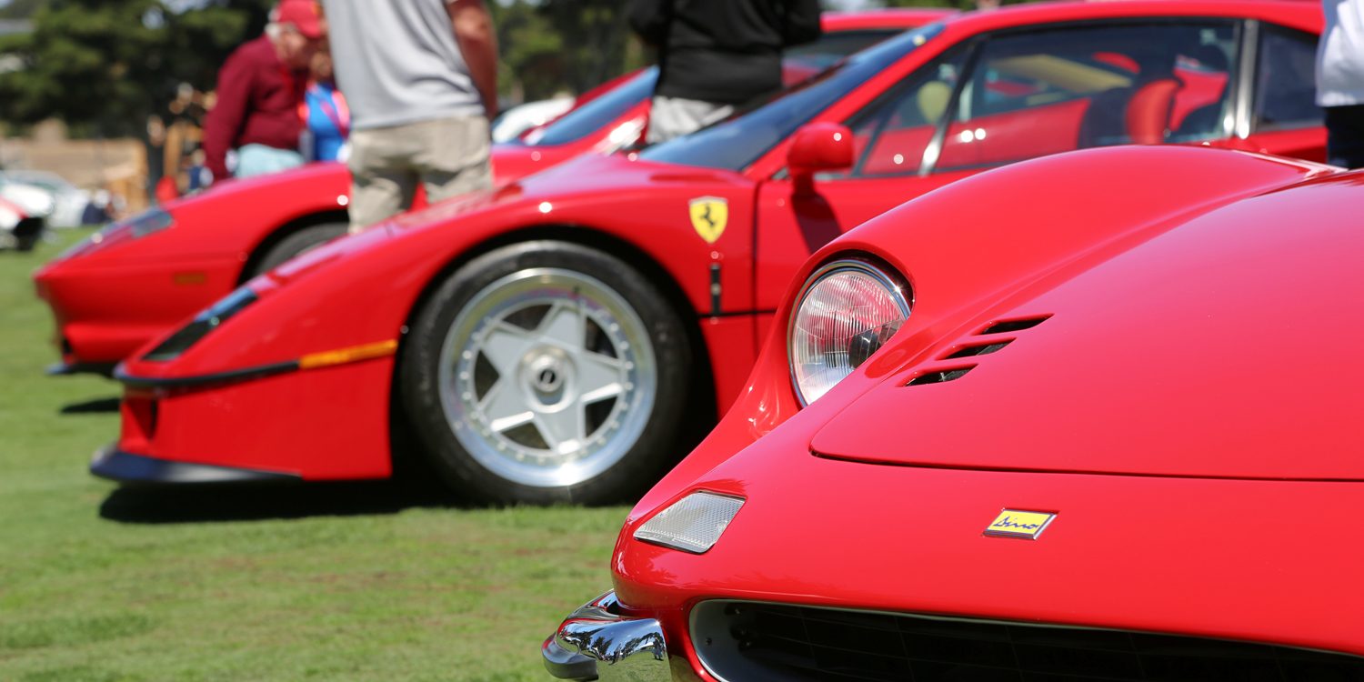 Red Ferraris at Concorso Italiano