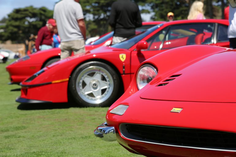 Red Ferraris at Concorso Italiano