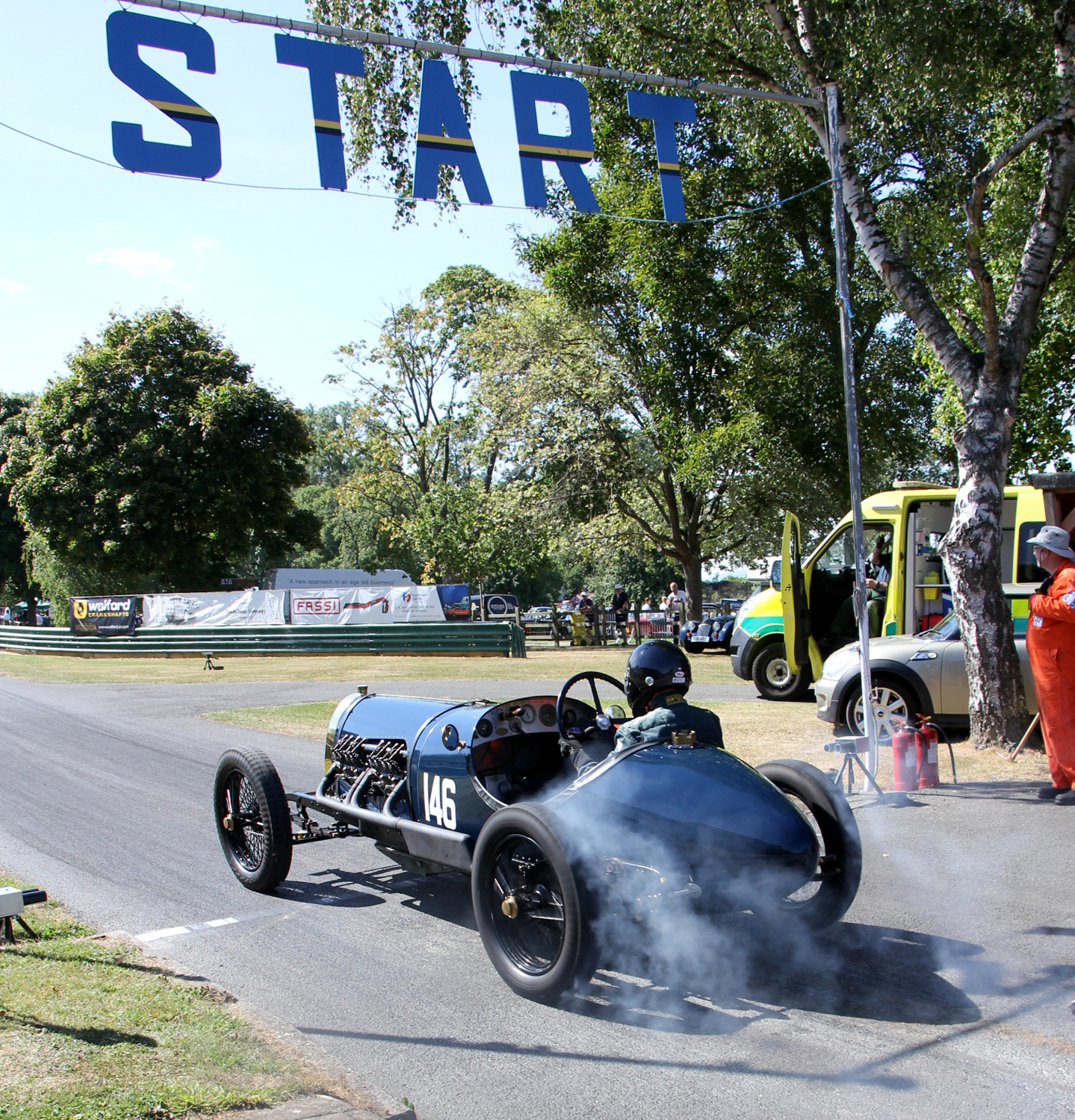 GEOFF SMITH LIGHTS UP THE 1918 PICCARD PICTET STURTEVANT AERO SPECIALAT START. Picasa