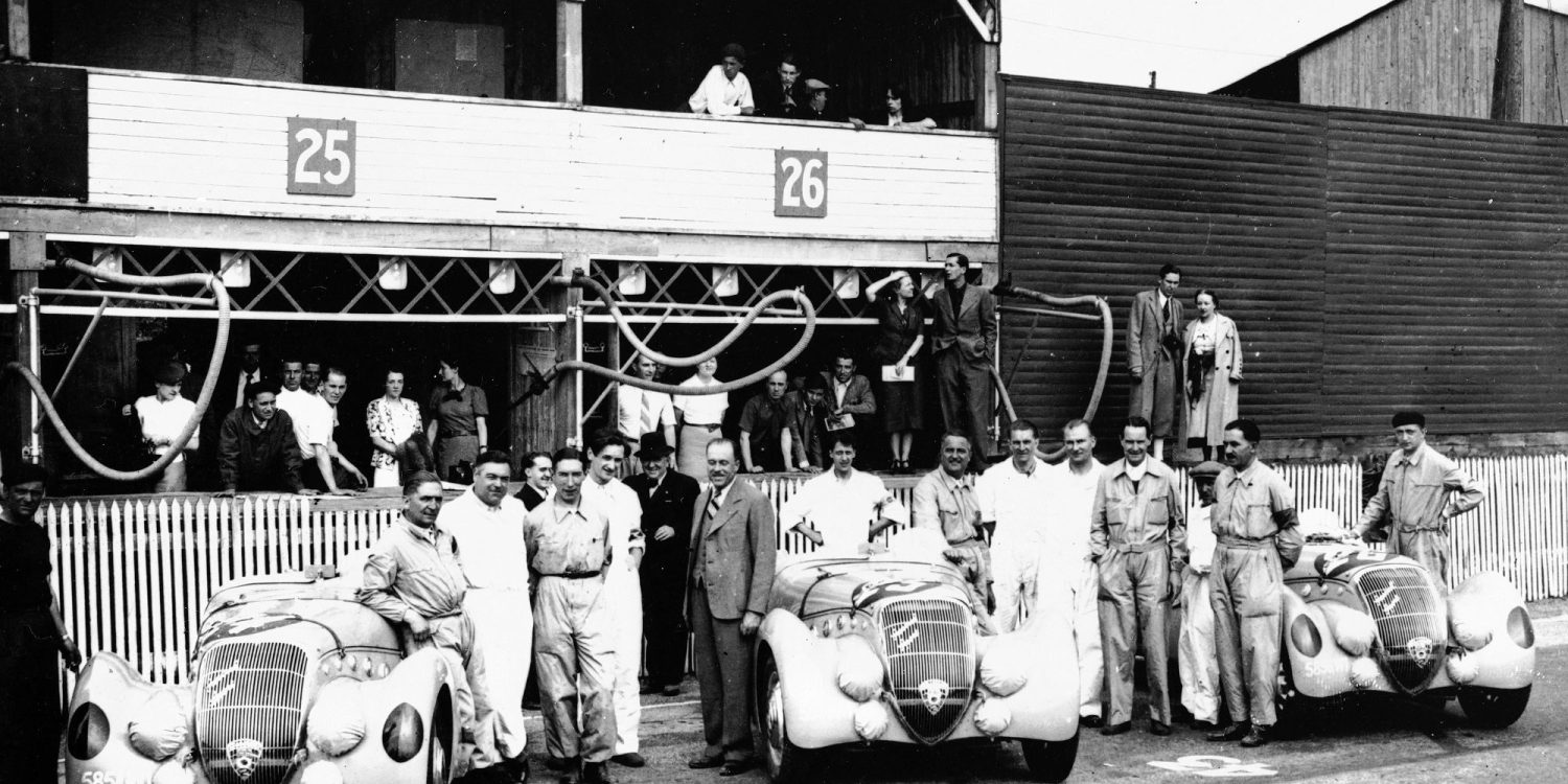 three Peugeot Darl'Mat 402 DS during the 24 hours of Le Mans