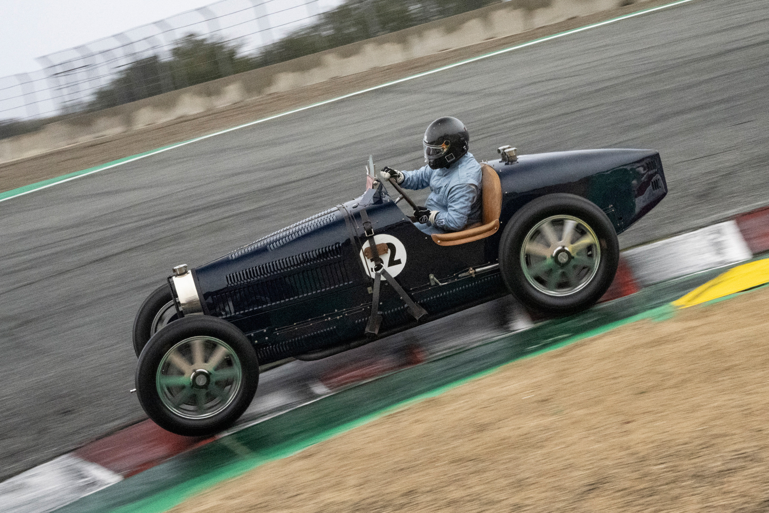 Jeffrey O'Neill - 1931 Bugatti Type 51 into The Corkscrew. Dennis Gray